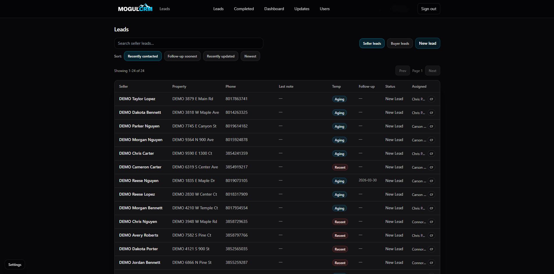MogulCRM screenshot 1
